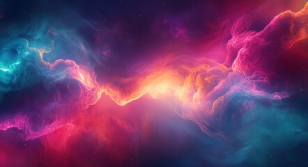 Wall Mural - Texture Light. Abstract and Colourful Galaxy Background with Galactic Nebula and Sky Elements