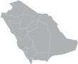 © AndrewSh - Vector map of Saudi Arabia in gray with white borders of provinces. Minimalist political subdivision map.