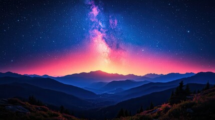 Poster - a starry night sky with a long line of stars