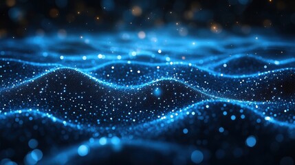 Leinwandbilder - abstract connected dots on bright blue background technology ,photo stock