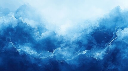 Leinwandbilder - abstract watercolor paint background by gradient deep blue color with liquid fluid grunge texture for background banner,photo stock