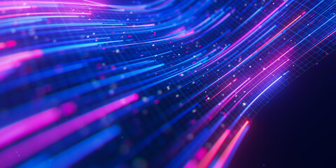Wall Mural - closeup of bigdata light speed flow. abstract digital data stream of quantum computing. cyberspace o