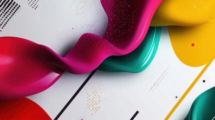 Wall Mural - abstract, colorful, flowing shapes, graphic design background