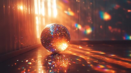 Poster - blurred rainbow refraction overlay effect light lens prism effect on black background holographic reflection crystal flare leak shadow overlay colorful rainbow disco ball light leaks texture