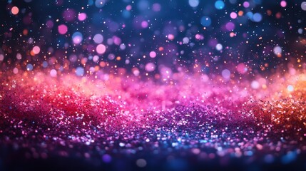 Fototapete - colorful neon confetti dances through the air set against a rich tapestry of purple red,blue,stock photo