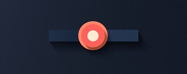 Leinwandbilder - Red button on dark blue background is glowing softly