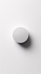 Aufkleber - White circle casting shadow on white background: minimalist abstract composition