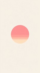 Leinwandbilder - Pink and beige gradient circle representing minimalist design