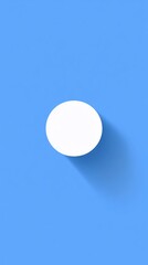 Aufkleber - White circle casting long shadow on blue background