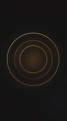 Poster - Golden rings creating concentric circles on dark background