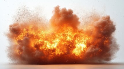 Fototapete - fire explotion isolated on white background ai generated,stock image