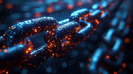 Fototapete - fondo abstracto de un candado virtual entre redes y conexiones de internet concepto seguridad y tecnologia