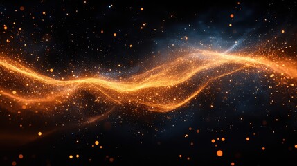 Aufkleber - golden dust swirls gracefully in the air creating a magical atmosphere against a striking black backdrop