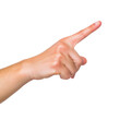© Rattanathip - hand with light skin tone is pointing with index finger extended, isolated on transparency background. gesture is clear and expressive, often used for indicating direction or emphasis