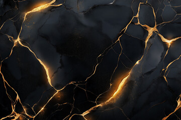 Wall Mural - luxury abstract fluid art painting in alcohol ink. imitation of marble stone, glowing golden veins o