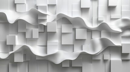 Aufkleber - grid of wave offset white squares or boxes geometry background wallpaper banner flat lay,photo stock