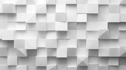 Aufkleber - grid of wave offset white squares or boxes geometry background wallpaper banner flat lay,stock photo