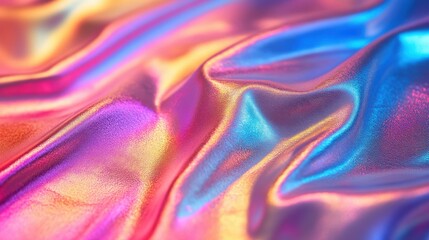 Poster - holographic rainbow wrinkled foil iridescent texture abstract hologram background