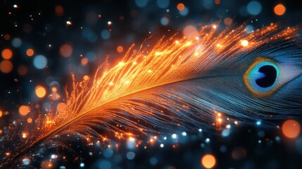 Aufkleber - indian holi peacock feather motif,colorful powder swirls,hanging crystal beads in a majestic palace hall copy space generative ai