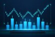 © Emongrapic - Futuristic Financial Chart with Glowing Blue Candlesticks – Investment Growth and Bullish Market Concept