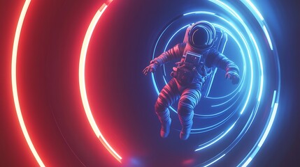Exiting The Void A futuristic Space astronaut