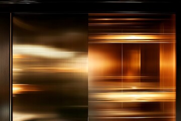 Wall Mural - A blurry image of a room with a gold and brown color scheme