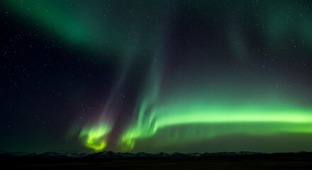 the northern lights blending with a view of space