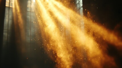 Fototapete - real dust particles floating in the air indoor,natural sun light,stock image