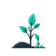 Poster - Modern design icon of a plant sprouting symbolizing environmentalism isolated on a empty plain background