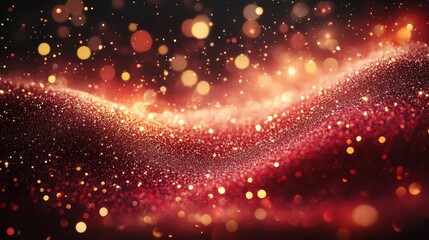 Leinwandbilder - red liquid,tints of golden glitters red background,a scattering of gold sparkles magic galaxy of golden dust particles in red fluid,burgundy tints,stock photo