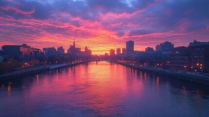 Poster - saint paul minnesota usa at dusk,stock image