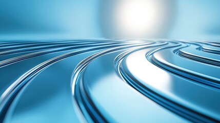 Wall Mural - cool abstract glass like texture with blue and silver reflections, creating a futuristic and modern 