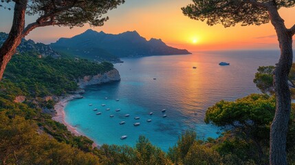 Poster - soiree en corse,stock photo