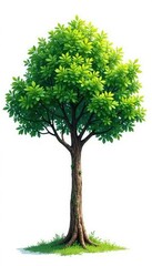 Wall Mural - single branch with thick trunk isolated on white background, tree, single branch