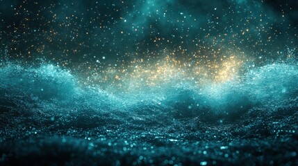 Aufkleber - teal green blue grainy color gradient background glowing noise texture cover header poster design,photo stock