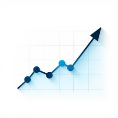 Upward trend line chart in minimalist design, visual clarity