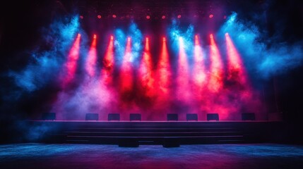 Aufkleber - the stage of the concert is illuminated,colorful spotlights dark background copy space concept