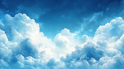 Poster - watercolor blue sky background watercolor background,clouds,stock image