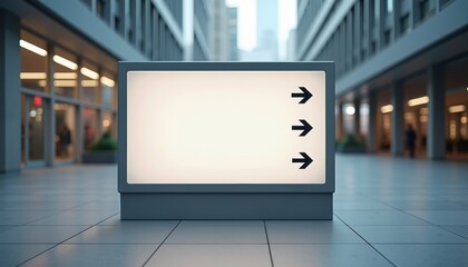 Poster - Blank directional sign in modern indoor space with columns  