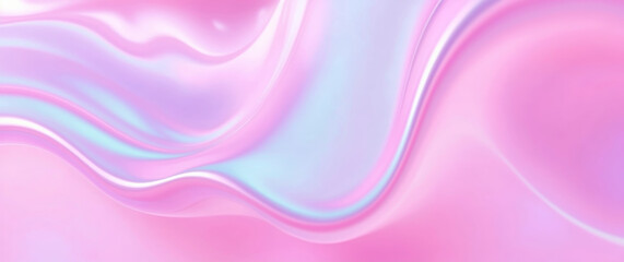 Leinwandbilder - Holographic iridescent abstract flowing pink pastel colors background