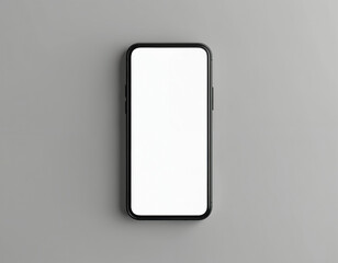 Wall Mural - smartphone with blank screen mockup. phone has white display. digital gadget on grey background. mod