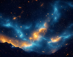 Wall Mural - starry night sky background generative ai