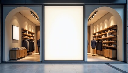 Aufkleber - Modern clothing store display with empty storefront in elegant design  