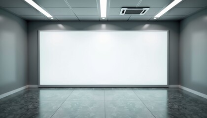 Aufkleber - Modern empty room with gray walls and bright lights  