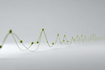 Wall Mural - green wave pattern created by string and beads on a light background showcasing artistic design