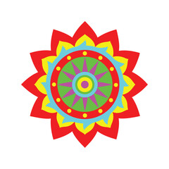 abstract sun vector illustration featuring a mandala pattern with floral elements, a radiant symbol 
