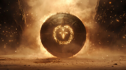 Wall Mural - ornate ancient shield