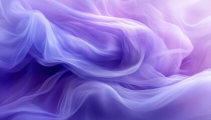Fototapete - Delicate purple fabric flowing gracefully in a soft and calming abstract display of colors and textures in a serene environment