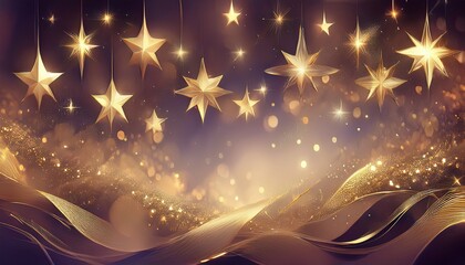 creative beautiful abstract stars sparkling glitter bokeh and lights background banner, graphic resource