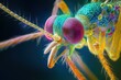 © Imran  - Full-body electron microscopy image of a colorful mosquito, showcasing detailed features